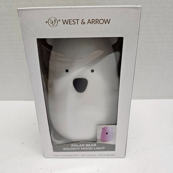 New West & Arrow Color Changing LED Polar Bear Squishy Mood Light Night NIB - Picture 1 of 9
